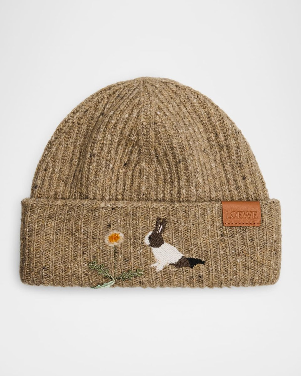 Wool-Blend Bunny Beanie